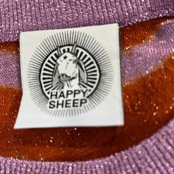 Happy Sheep Shimmery Animal Stripe Crewneck, Large, NWOT - Picture 3 of 6